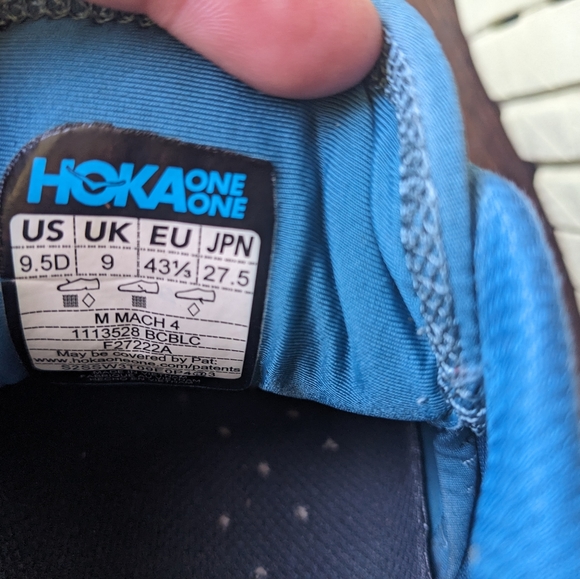 Hoka One One Mach 4 Blue Green Black Running Walking Shoes - Picture 3 of 10